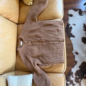 Sezane Emile Alpaca Cardigan with balloon sleeves xxs fits like s